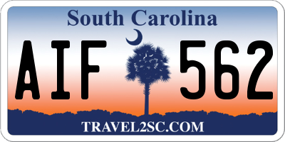 SC license plate AIF562