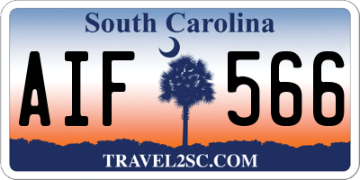 SC license plate AIF566