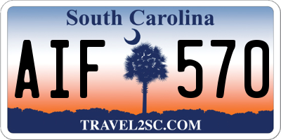 SC license plate AIF570