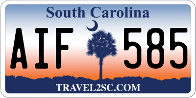 SC license plate AIF585