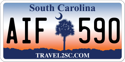 SC license plate AIF590