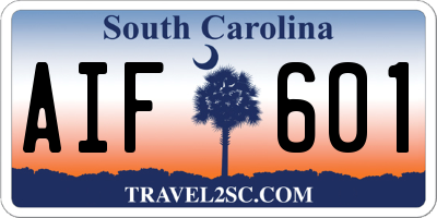 SC license plate AIF601