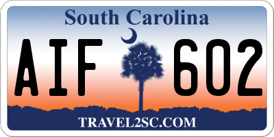 SC license plate AIF602