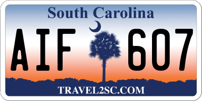 SC license plate AIF607