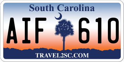 SC license plate AIF610