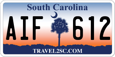 SC license plate AIF612