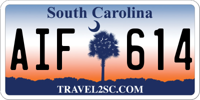 SC license plate AIF614
