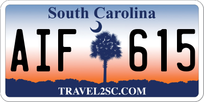 SC license plate AIF615