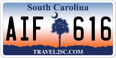 SC license plate AIF616