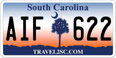 SC license plate AIF622