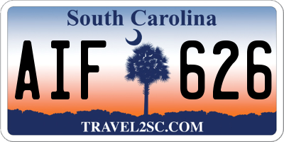 SC license plate AIF626