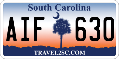 SC license plate AIF630