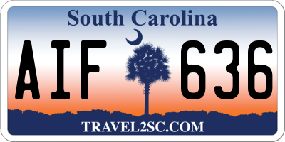 SC license plate AIF636
