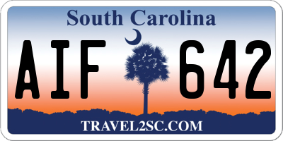 SC license plate AIF642