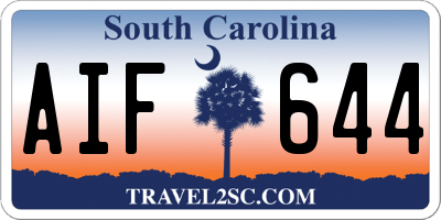 SC license plate AIF644