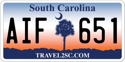 SC license plate AIF651