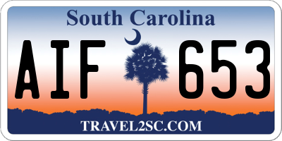 SC license plate AIF653