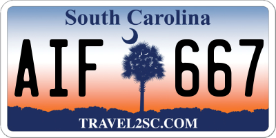 SC license plate AIF667