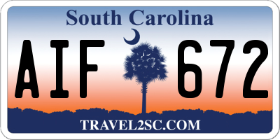 SC license plate AIF672