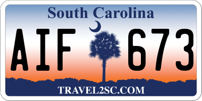 SC license plate AIF673