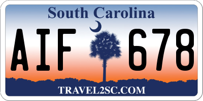 SC license plate AIF678
