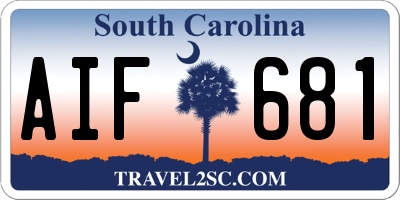 SC license plate AIF681