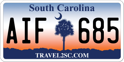 SC license plate AIF685