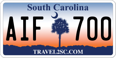 SC license plate AIF700