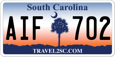 SC license plate AIF702