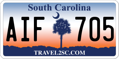 SC license plate AIF705