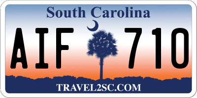 SC license plate AIF710