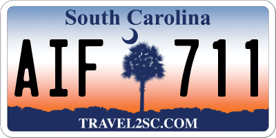 SC license plate AIF711