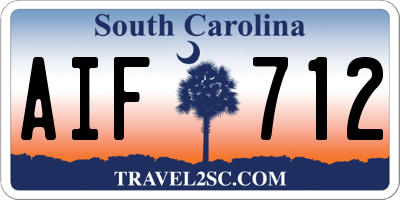 SC license plate AIF712