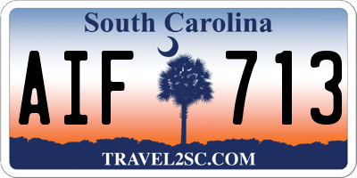 SC license plate AIF713