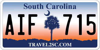 SC license plate AIF715