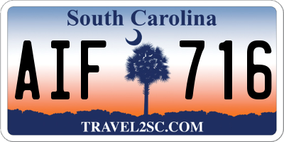 SC license plate AIF716
