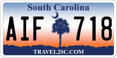 SC license plate AIF718