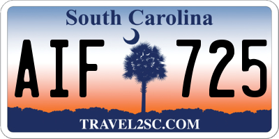 SC license plate AIF725