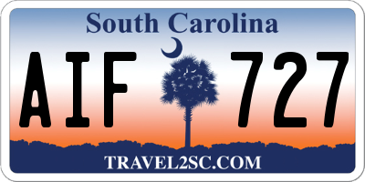 SC license plate AIF727
