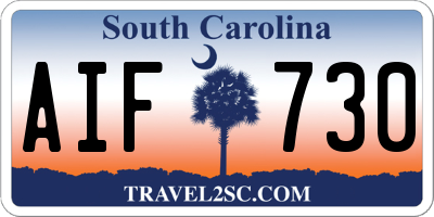 SC license plate AIF730