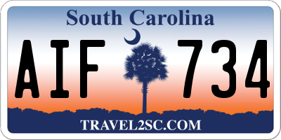 SC license plate AIF734
