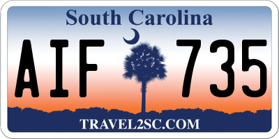 SC license plate AIF735