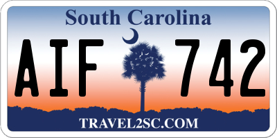 SC license plate AIF742