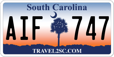 SC license plate AIF747