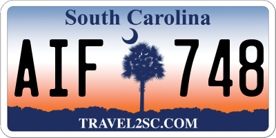 SC license plate AIF748