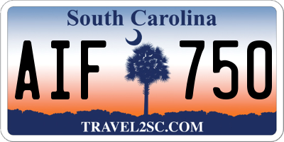 SC license plate AIF750