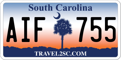 SC license plate AIF755