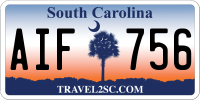SC license plate AIF756