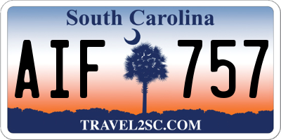 SC license plate AIF757