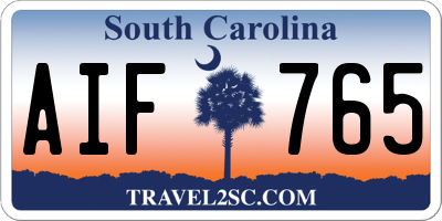 SC license plate AIF765